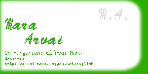 mara arvai business card